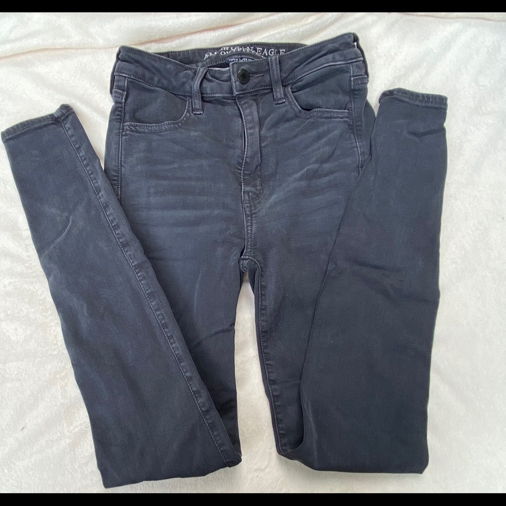 Grey High Waisted American Eagle Jeans